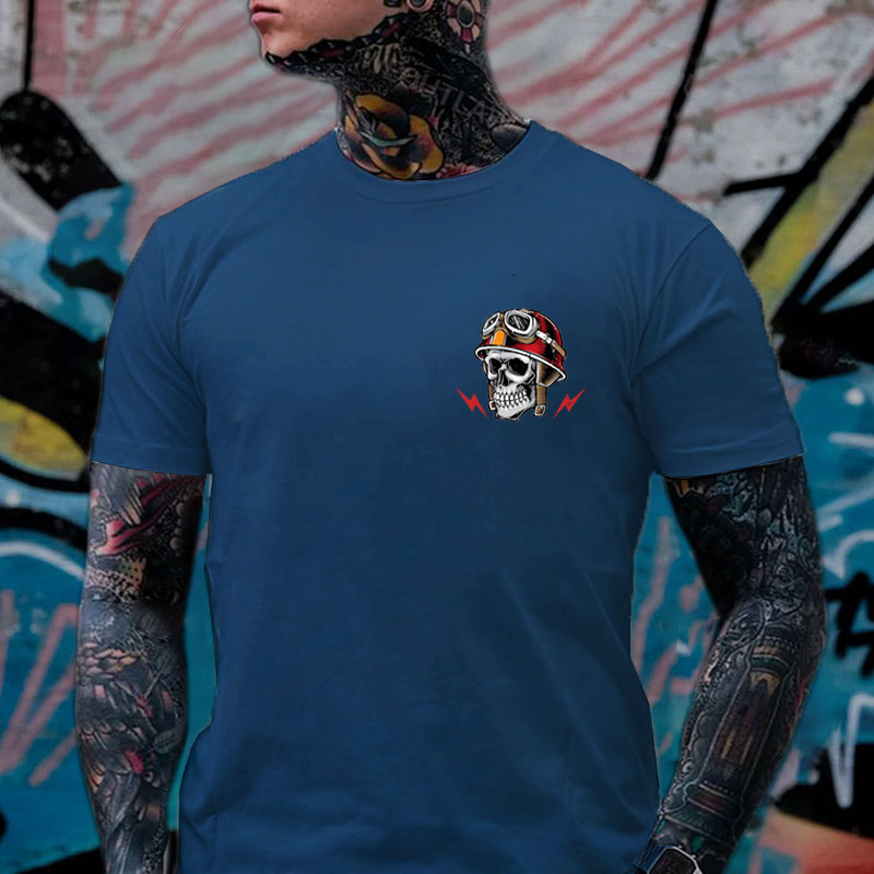 GRUMPY OLD BASTARD Skull Black Print T-Shirt