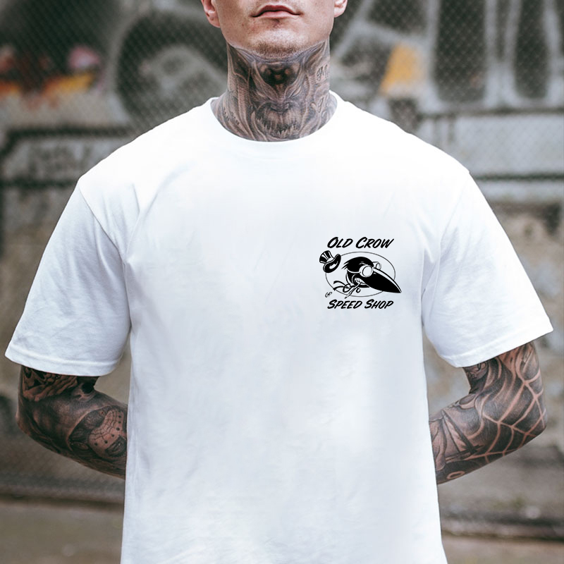 OLD CROW SPEED SHOP White Print T-Shirt