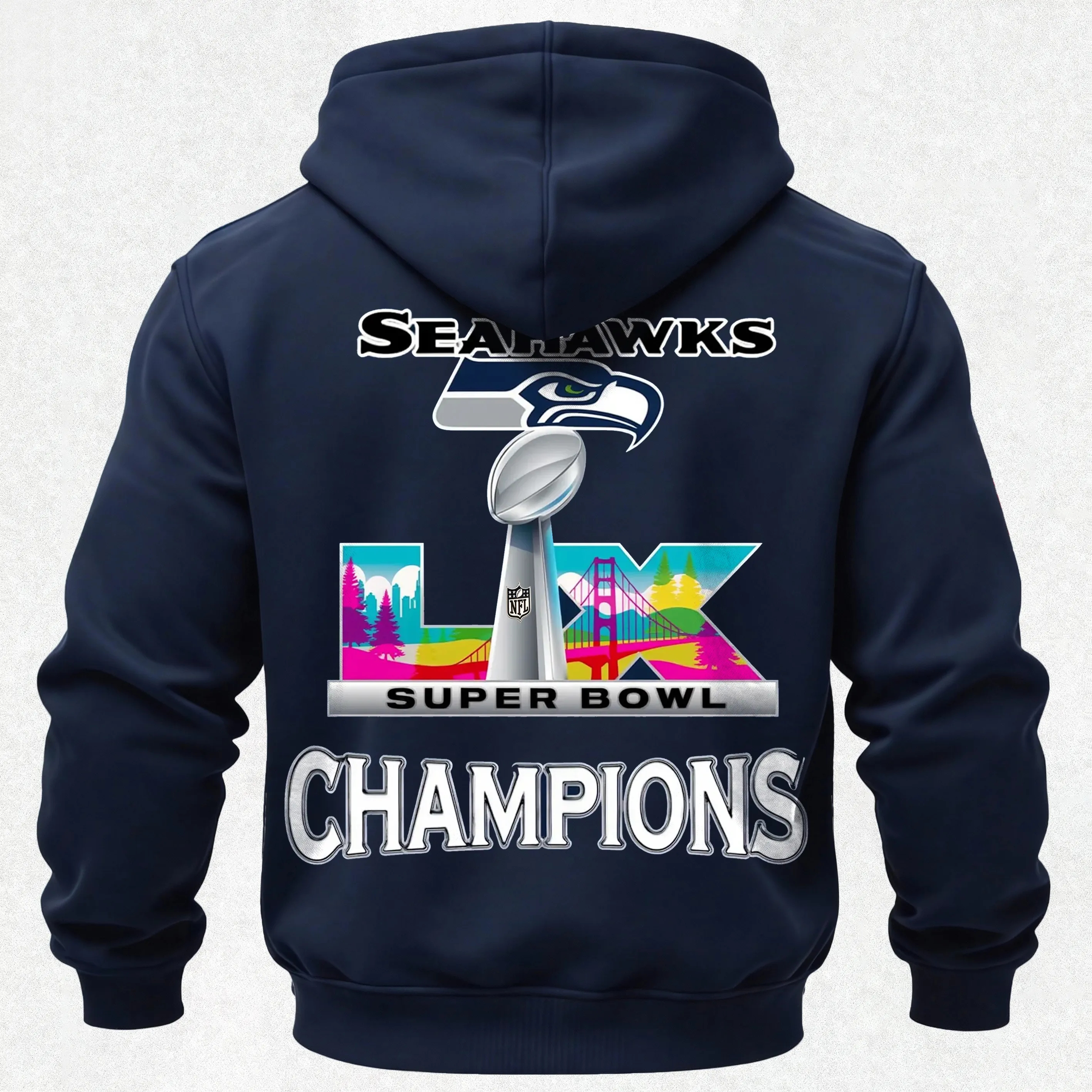 Seahawks Super Bowl Champions Printed Men's Hoodie