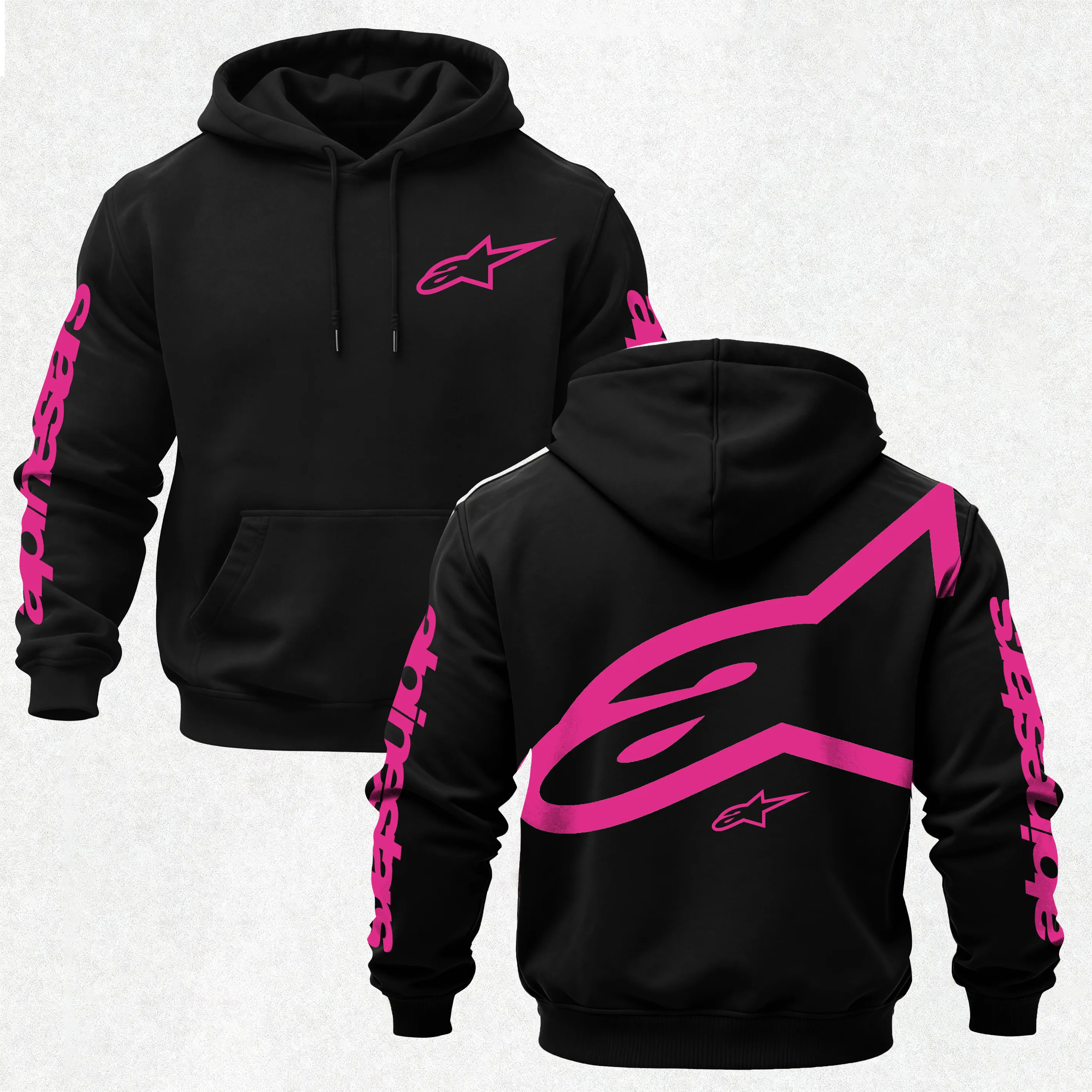 Alpinestars Pink Large Logo Printed Men's Hoodie