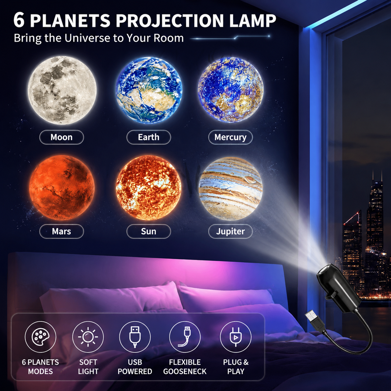 ✨Transform Your Room Into a Magical Wonderland-🌌Viral Starry Sky Projection Lamp