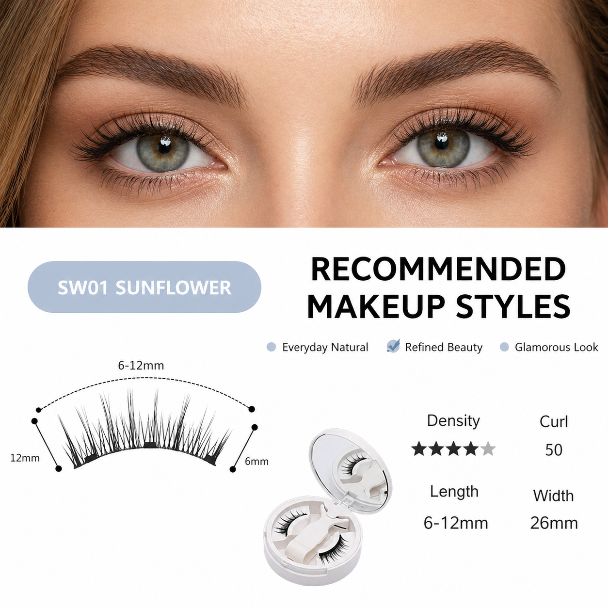 Magnetic False Eyelash Series | No Glue Required • Instant Application • Built-in Eye-Brightening Effect