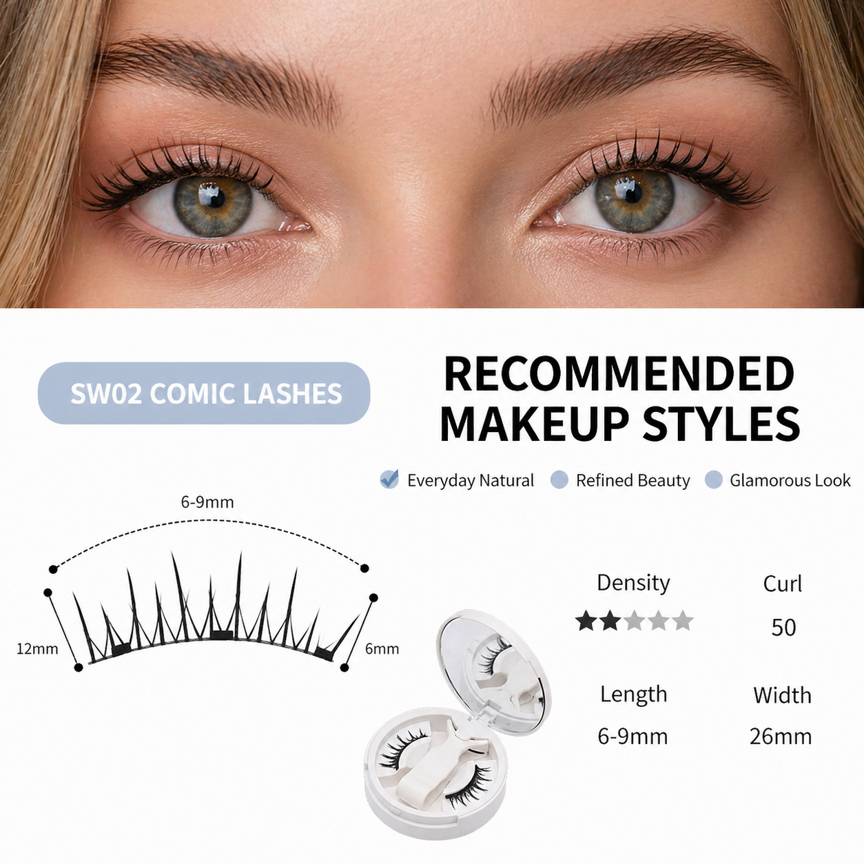 Magnetic False Eyelash Series | No Glue Required • Instant Application • Built-in Eye-Brightening Effect