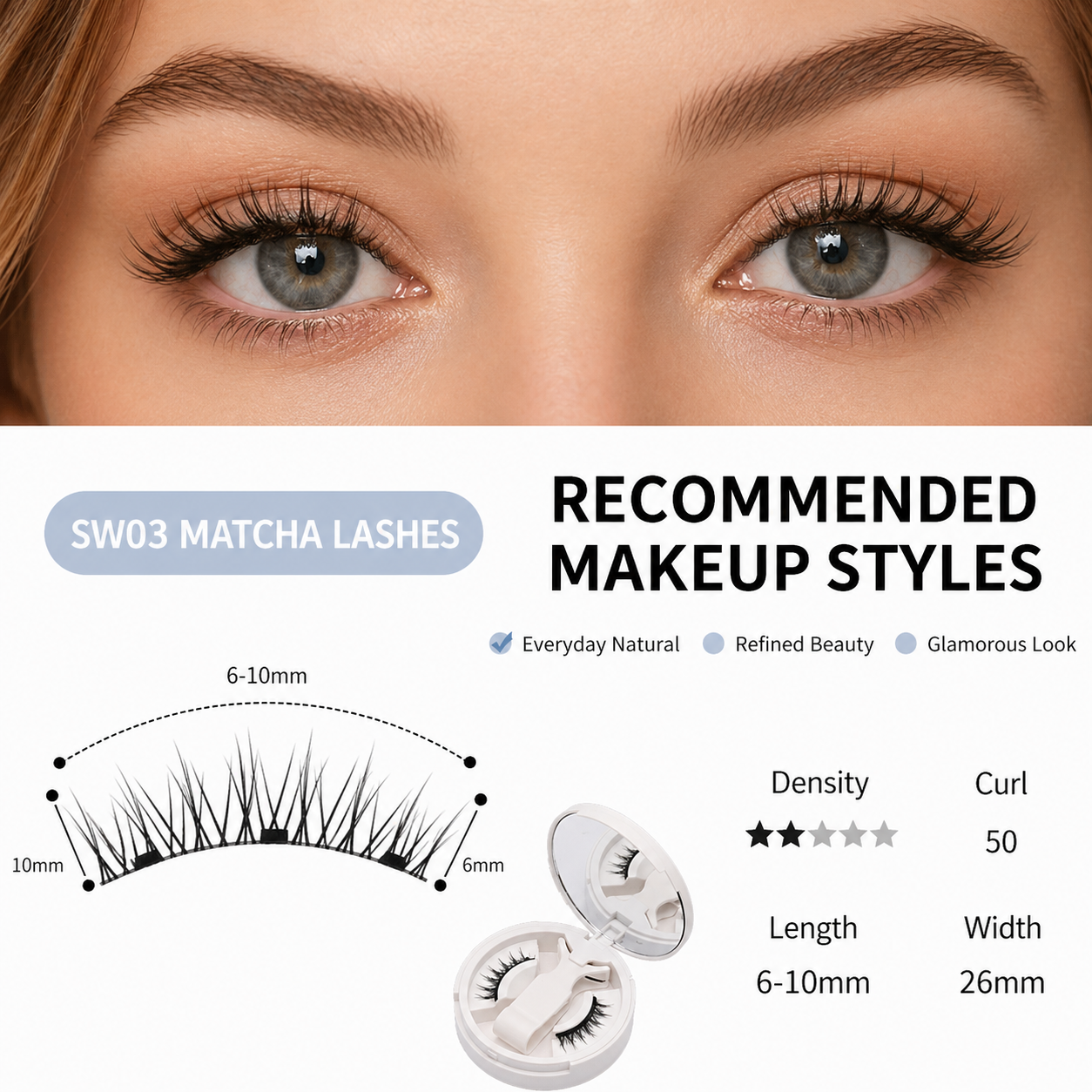 Magnetic False Eyelash Series | No Glue Required • Instant Application • Built-in Eye-Brightening Effect