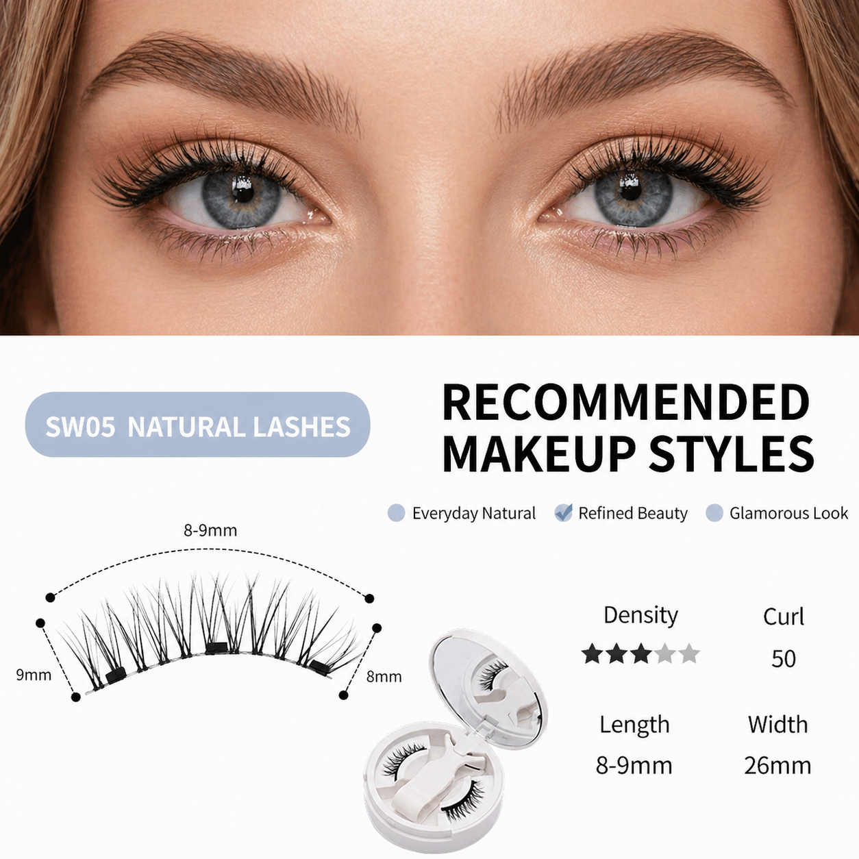 Magnetic False Eyelash Series | No Glue Required • Instant Application • Built-in Eye-Brightening Effect
