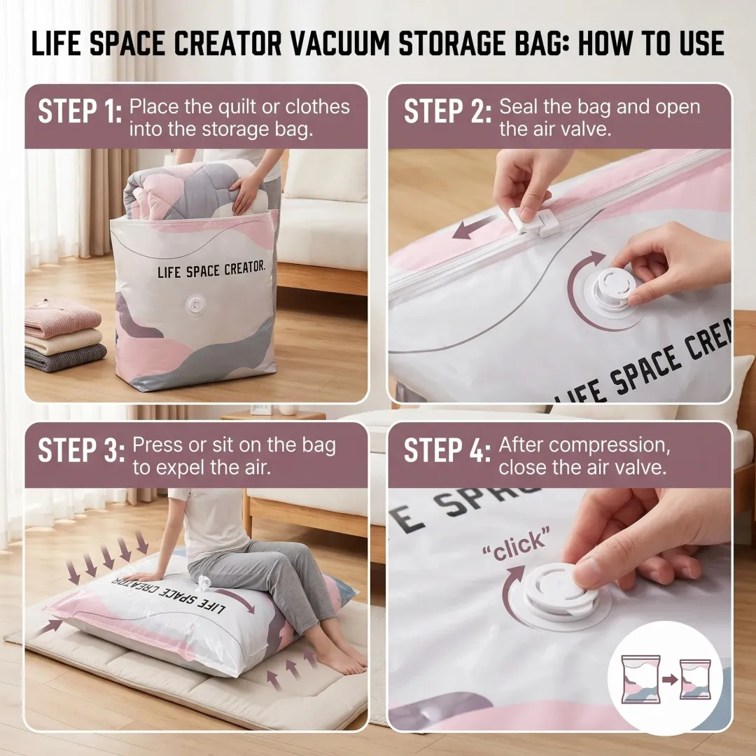 📦 Ultimate Storage Solution: High-Capacity Vacuum Storage Bags — No Pump Needed! 💨✨