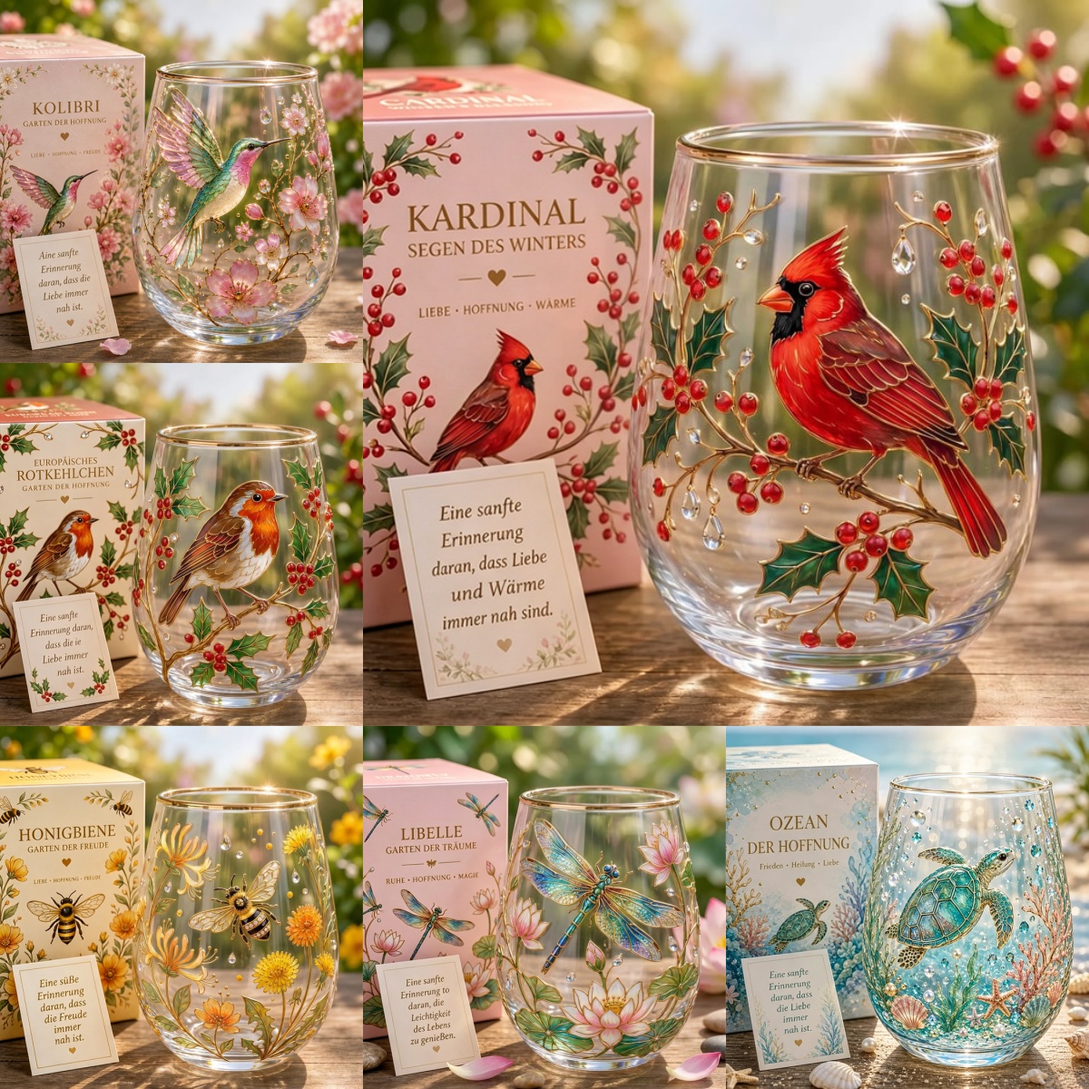 🌸 Limitierte Edition 2026 · Kolibri-Garten Glasbecher☀️☕