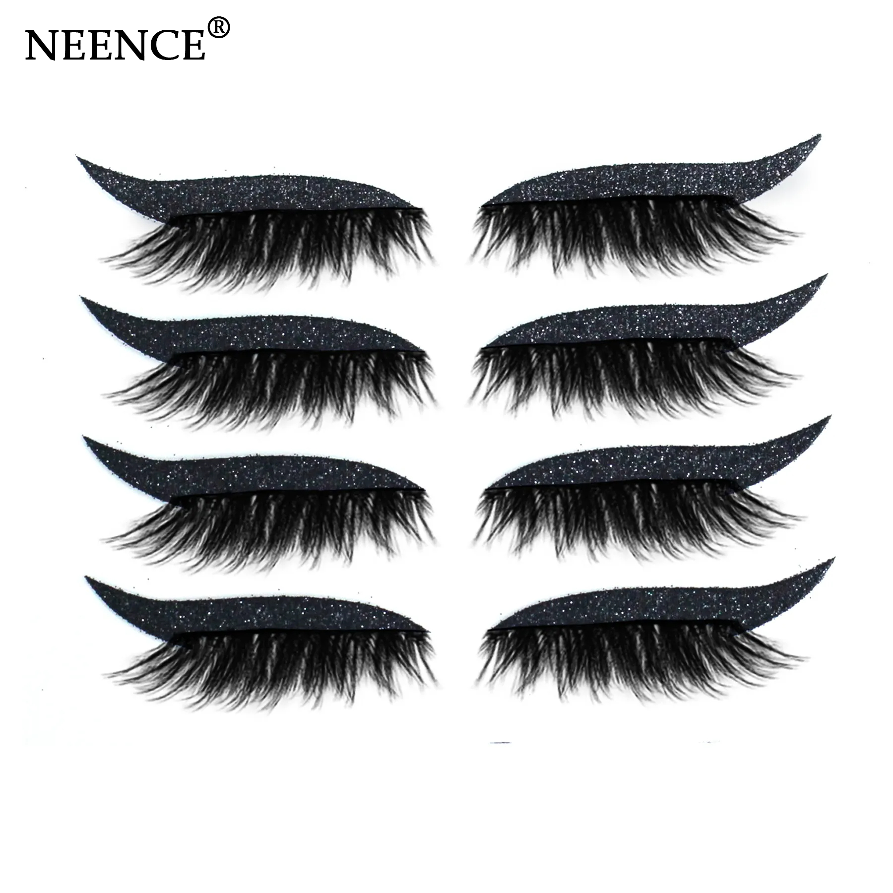 NEENCE® 8 Colors Reusable Eyeliner and Eyelash Stickers with Glitter