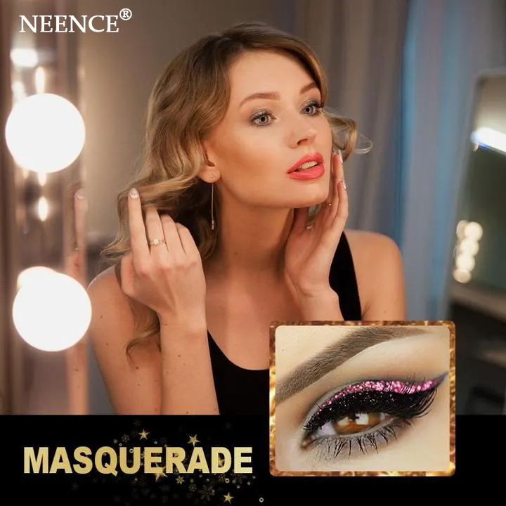 NEENCE® 8 Colors Reusable Eyeliner and Eyelash Stickers with Glitter