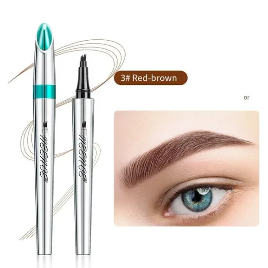 🔥2025 Hot Sale🔥3D Waterproof Microblading Eyebrow Pen 4 Fork Tip Tattoo Pencil