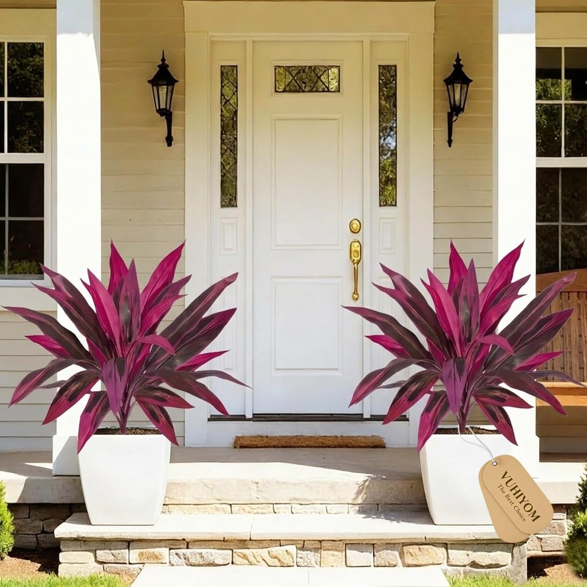 🔥BUY 1 GET 1 FREE (2 PCS)🌼Large Artificial Boston Fern & Dragon’s Blood Tree Plants 🌸