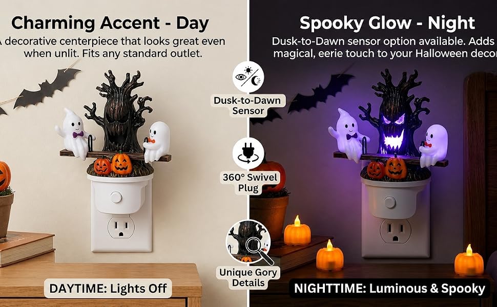 Halloween Animated Seesaw Ghost Night Light
