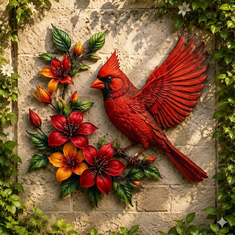 ✨Hummingbird Bloom Floral Metal Wall Art