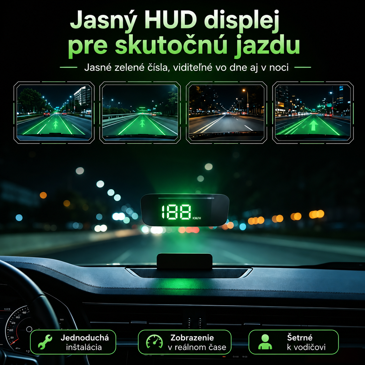 🔥🔥Digitálny rýchlomer do auta s head-up displejom a GPS