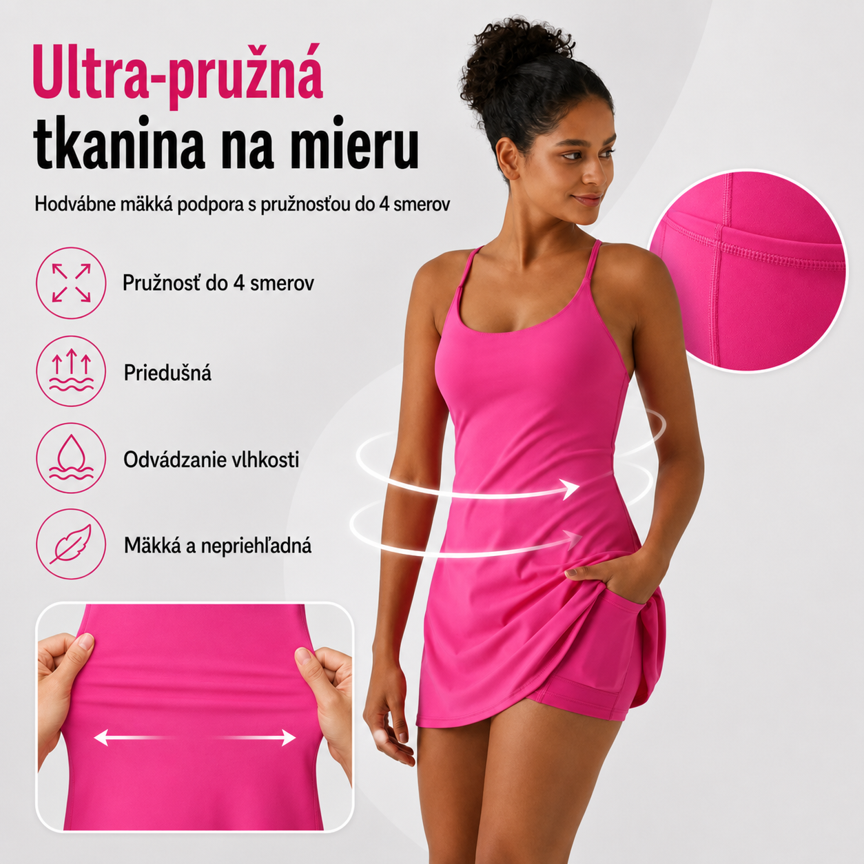 Športové šaty Free-Flow 3 v 1 s korekciou bruška
