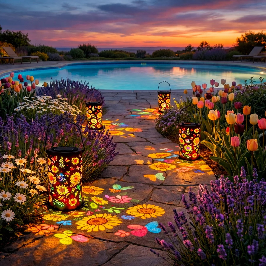 🔥HOT SALE 60% OFF-🌞Colorful Sunflower Glow Solar Garden Lantern