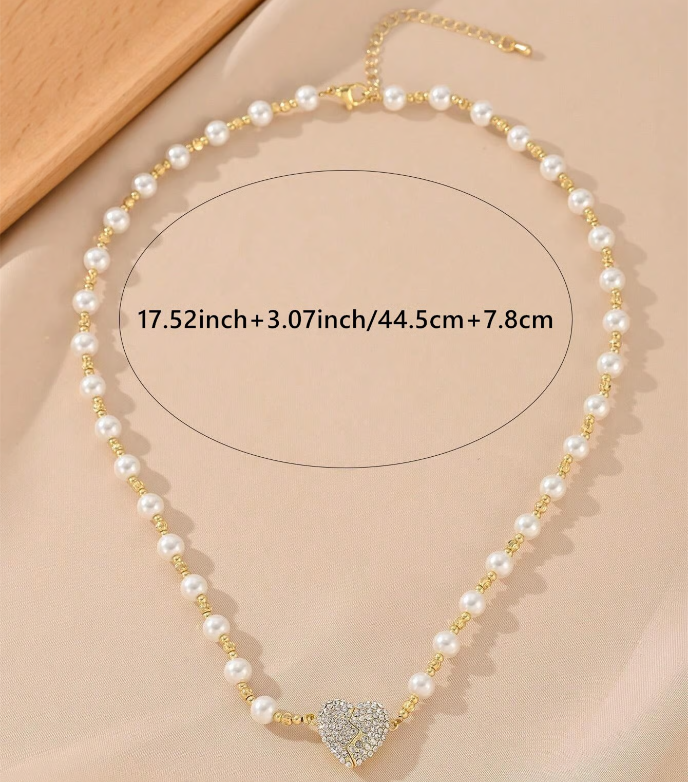 14K Magnetic Heart Pearl Necklace