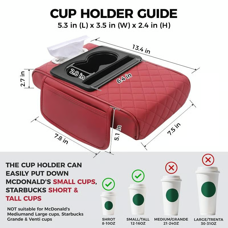 ✨Multifunctional PU Leather Car Armrest Box Mat– Universal Fit for Any Vehicle