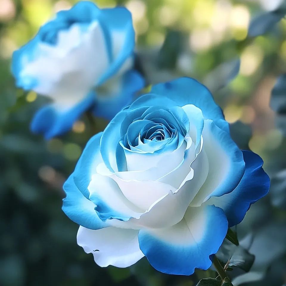 🌹Рядка Синя Лунна Роза &Многоцветна Роза с Дантела от Венчелистчета🌈