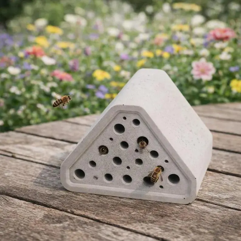 Weatherproof Concrete Bee Hotel