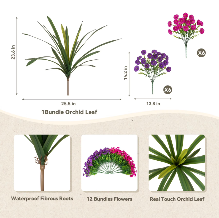 Artificial Flowers for Outdoors Fake Plants