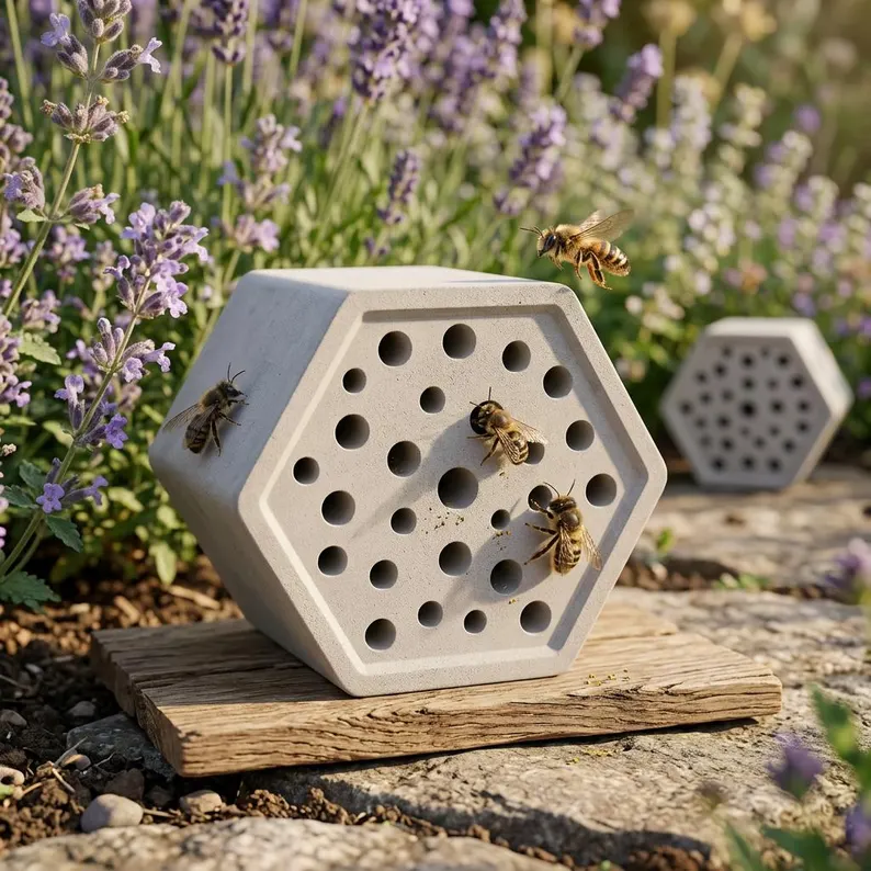 Weatherproof Concrete Bee Hotel