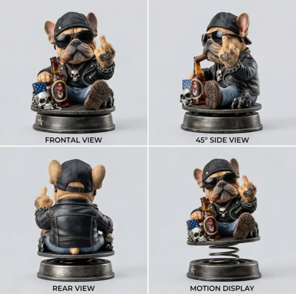 Grumpy “Too Old to Care” Bobblehead – Fun Spring-Loaded Car Dashboard Decor