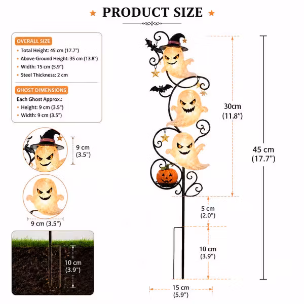 š„HOT SALEš„Solar Halloween Little Ghost Garden Stake Light