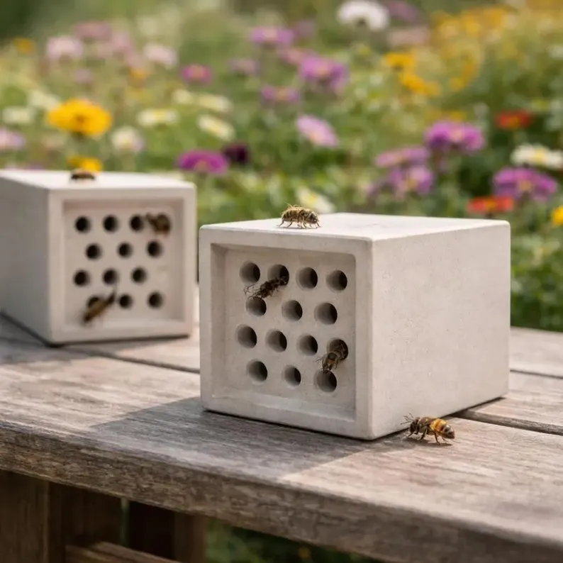 Weatherproof Concrete Bee Hotel