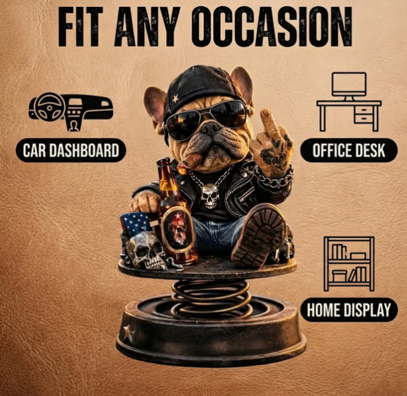 Grumpy “Too Old to Care” Bobblehead – Fun Spring-Loaded Car Dashboard Decor