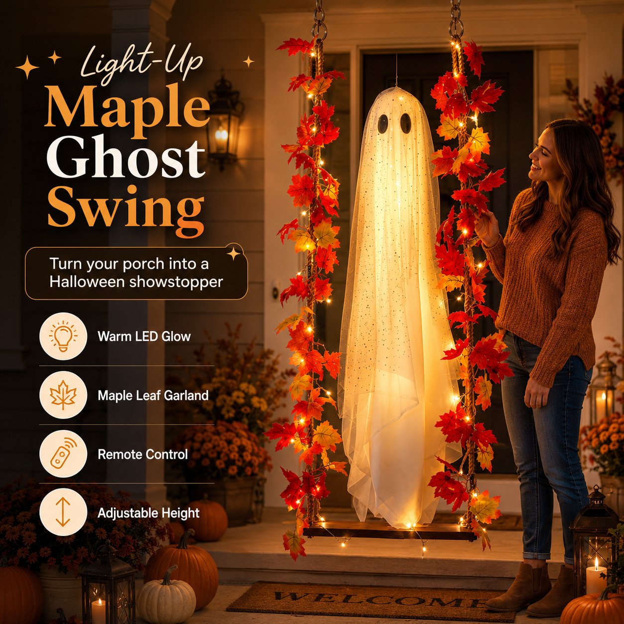 Complete Halloween porch display
