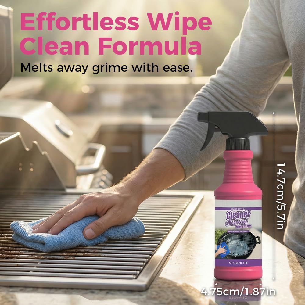 Heavy Duty Grill Degreaser Spray, Fast Acting Easy Off BBQ Cleaner for Outdoor Grills and Kitchen