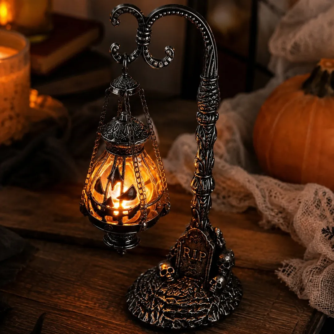 🎃 Gothic Pumpkin Lantern Stand