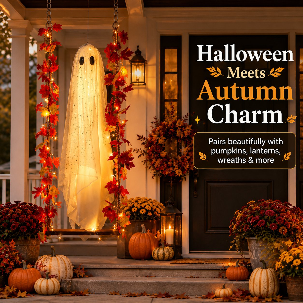 Halloween and autumn porch decoration