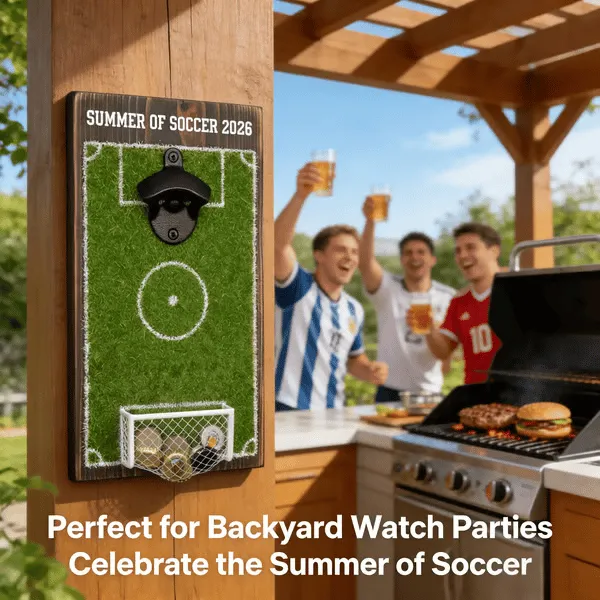 Summer of Soccer 2026!⚽ Soccer Field Bottle Opener Wall Decor