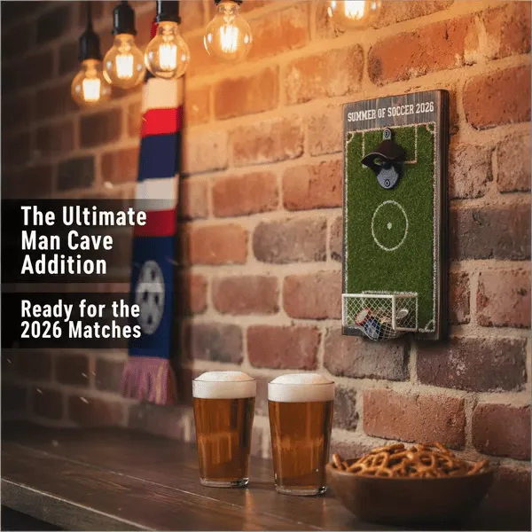 Summer of Soccer 2026!⚽ Soccer Field Bottle Opener Wall Decor