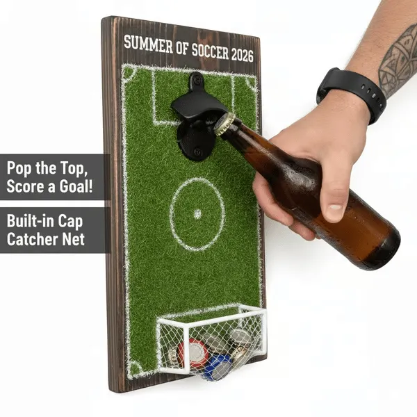 Summer of Soccer 2026!⚽ Soccer Field Bottle Opener Wall Decor