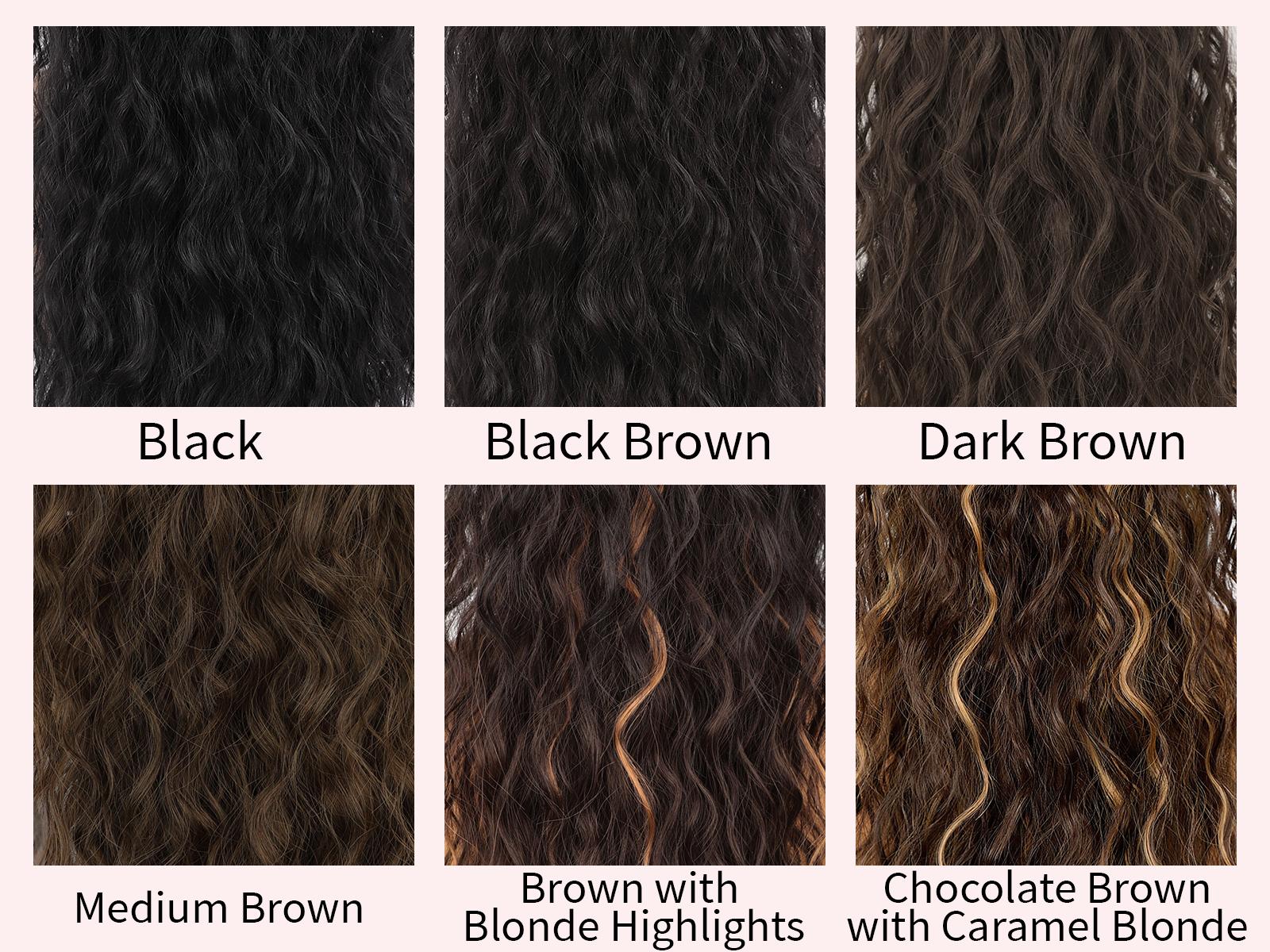 ORSUNCER Hair Extension Claw Ponytail Long Wavy Ponytail Extension Black Brown 30 Inch Curly Clip Ponytail in Hair Extensions For Women Fluffy Natural Looking Synthetic Hairpiece for Daily Use Easy To Go