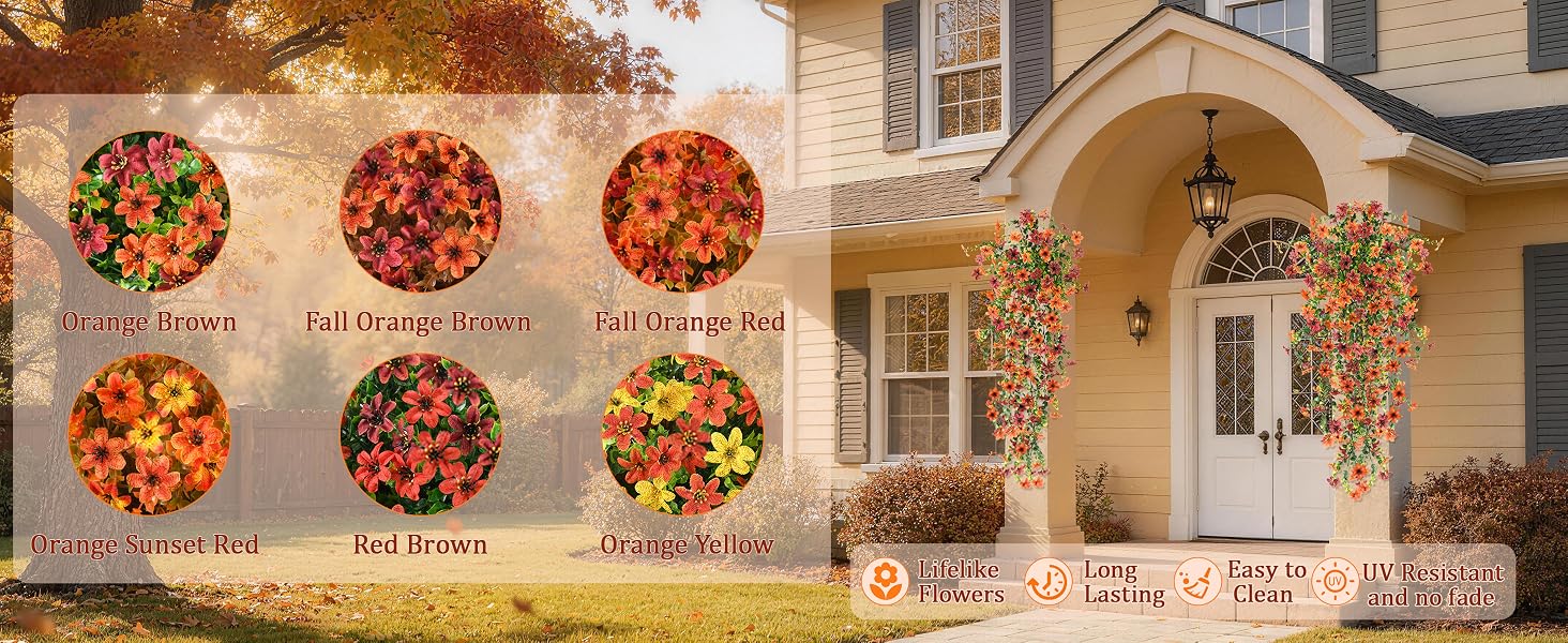 artificial fall flowers for outdoors
