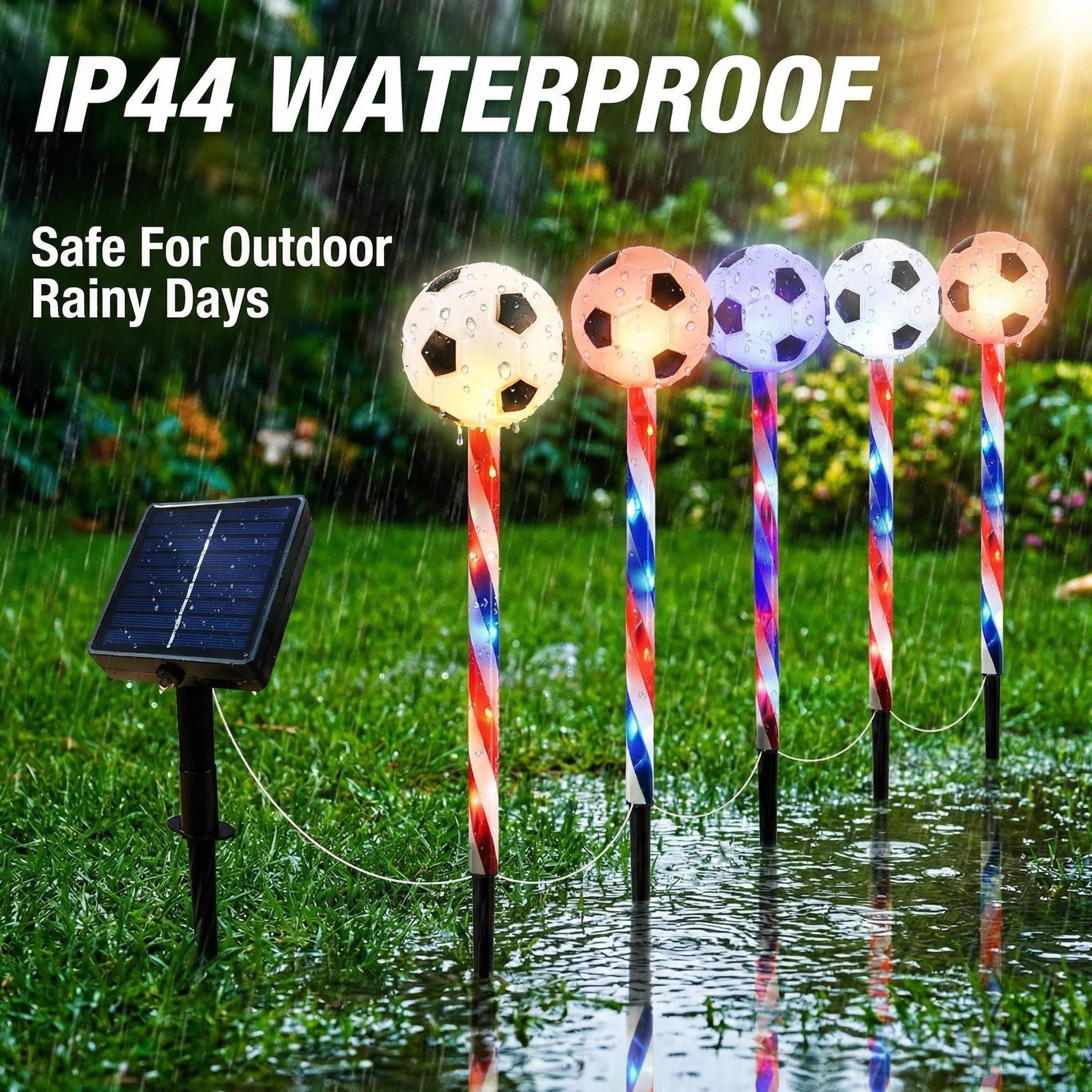 2026 USA-Canada-Mexico Soccer Tournament, Solar-Powered Soccer Lights, Soccer Party Decorative Lights, 8 Lighting Modes, IP44 Water Resistance Rating, Ideal for soccer field turf, paths, driveways, garden decor, and patio lighting 2026 USA-Canada-Mexico Soccer Tournament, Solar-Powered Soccer Lights, Soccer Party Decorative Lights, 8 Lighting Modes, IP44 Water Resistance Rating, Ideal for soccer field turf, paths, driveways, garden decor, and patio lighting