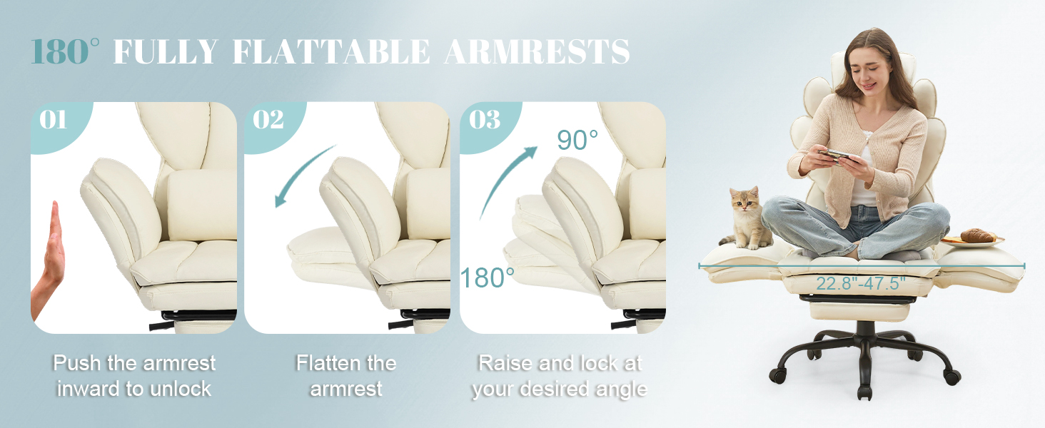 Big and Tall Office Chair with Flip Armrests