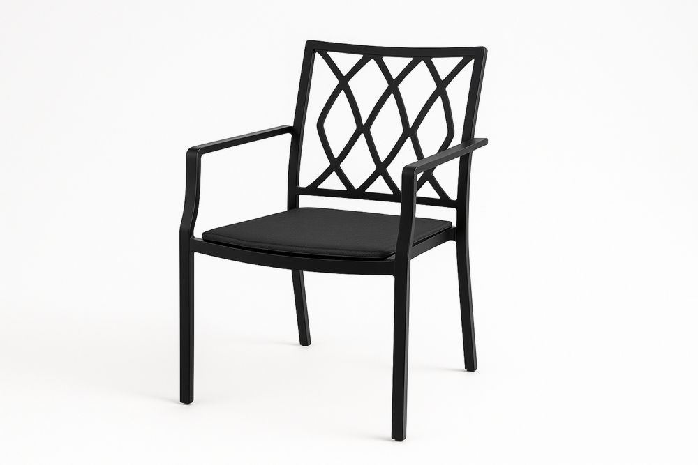 Fekete alumínium szék karfával