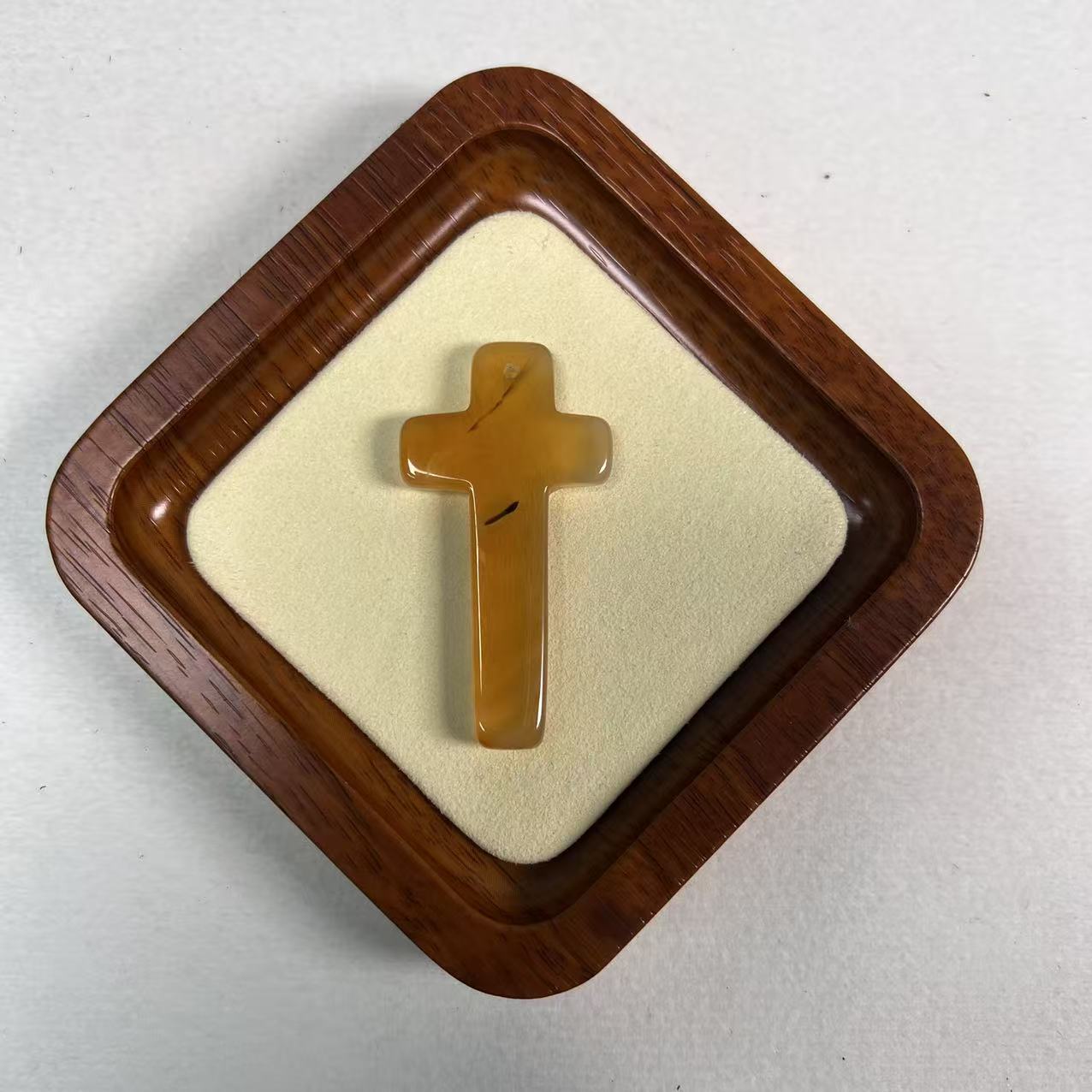 Natural Agate Cross Pendant, Hand-Carved Christian Jewelry, Minimalist Spiritual Necklace Charm, Multiple Color Variants Available