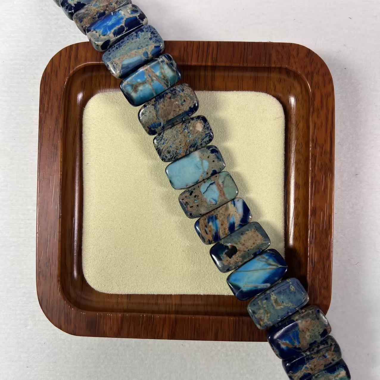 Natural Turquoise Tone Stone Beads, Boho Rectangle Loose Beads, Jewelry Making Strand