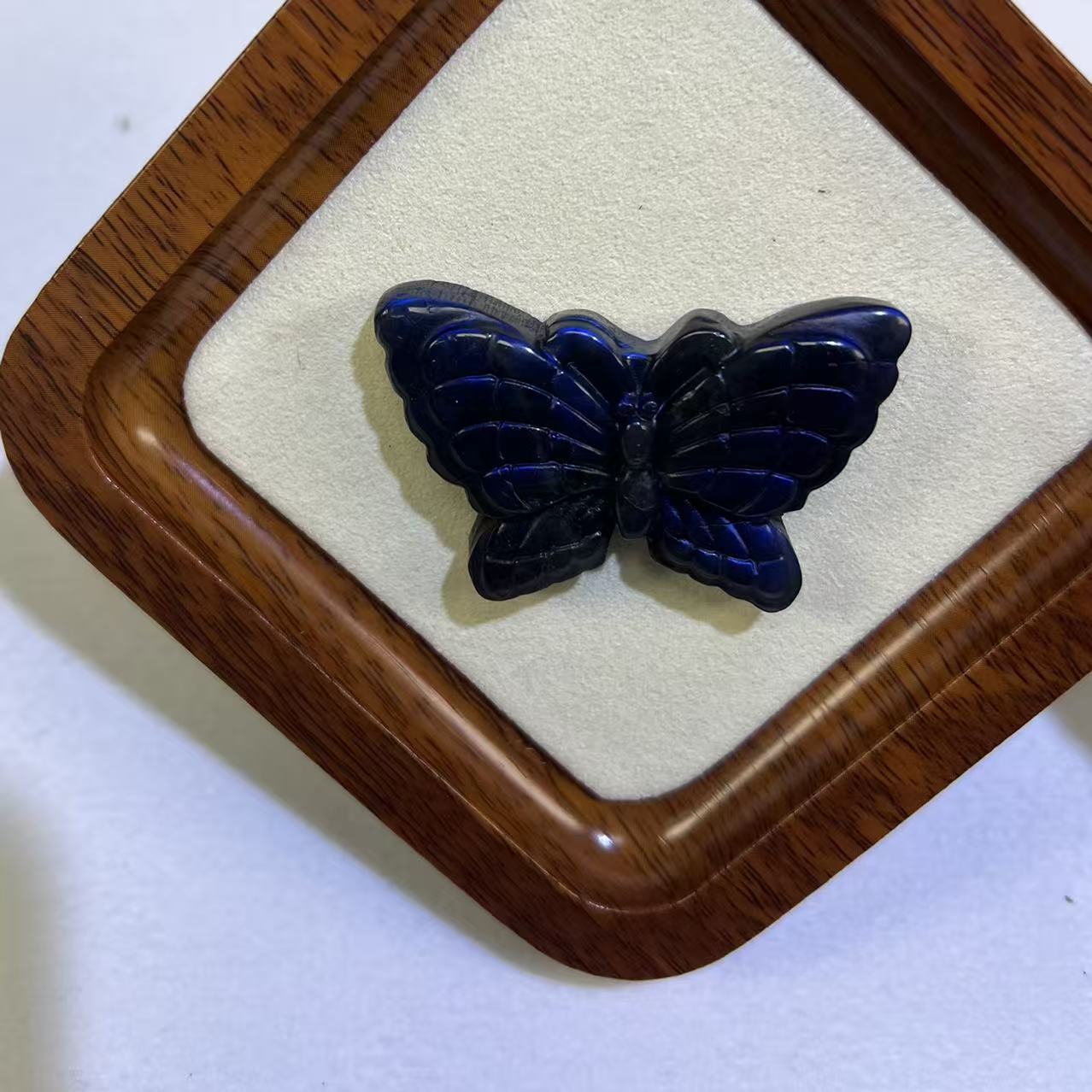 One-of-a-Kind Natural Labradorite Butterfly Pendant, Ultra Flashy Blue Sheen Crystal, Hand-Carved Transformation Talisman, Healing & Protection Amulet