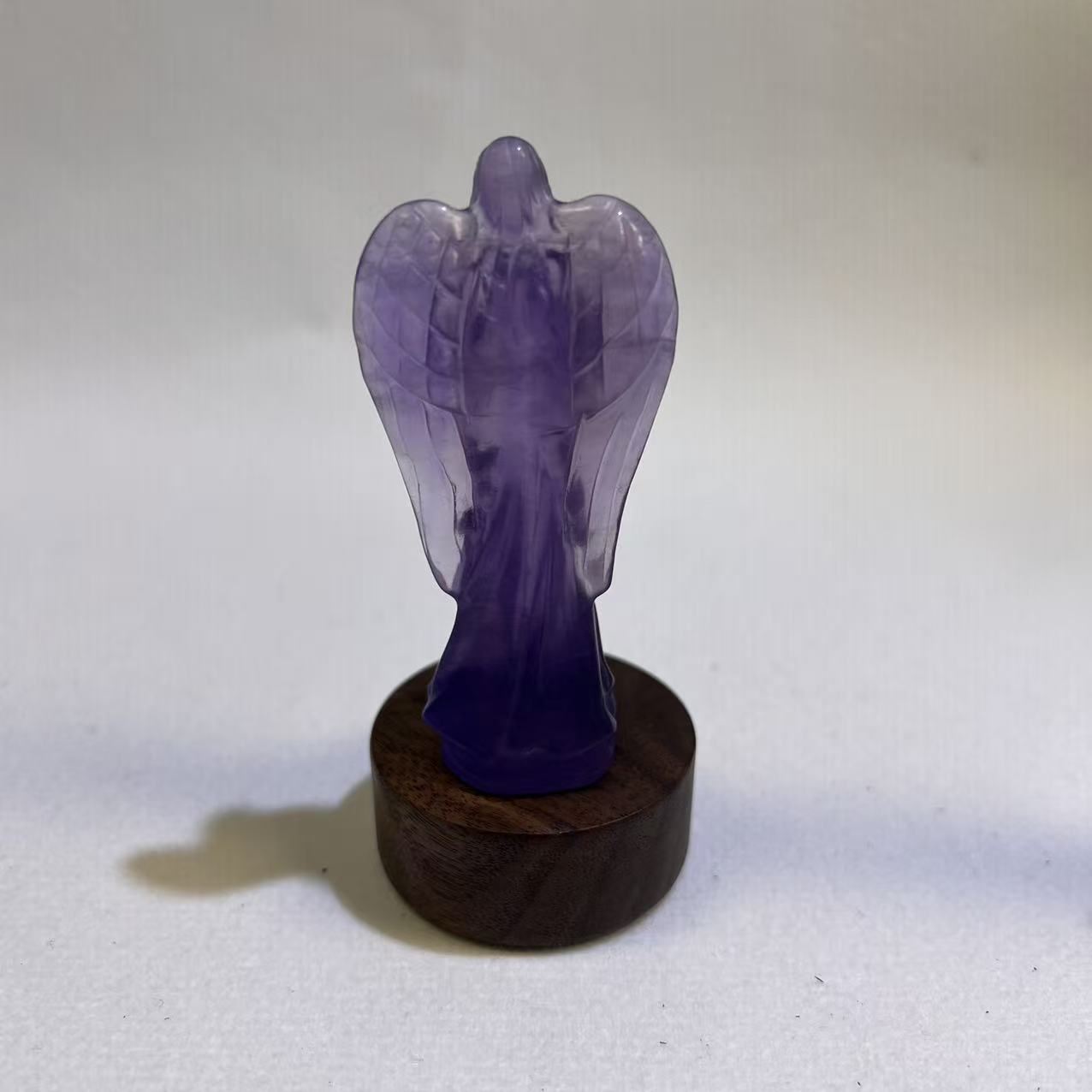 Natural Crystal Guardian Angel Carving Set, Spiritual Healing Stone Decor, Hand-Carved Protection Talisman, Multiple Variants Available