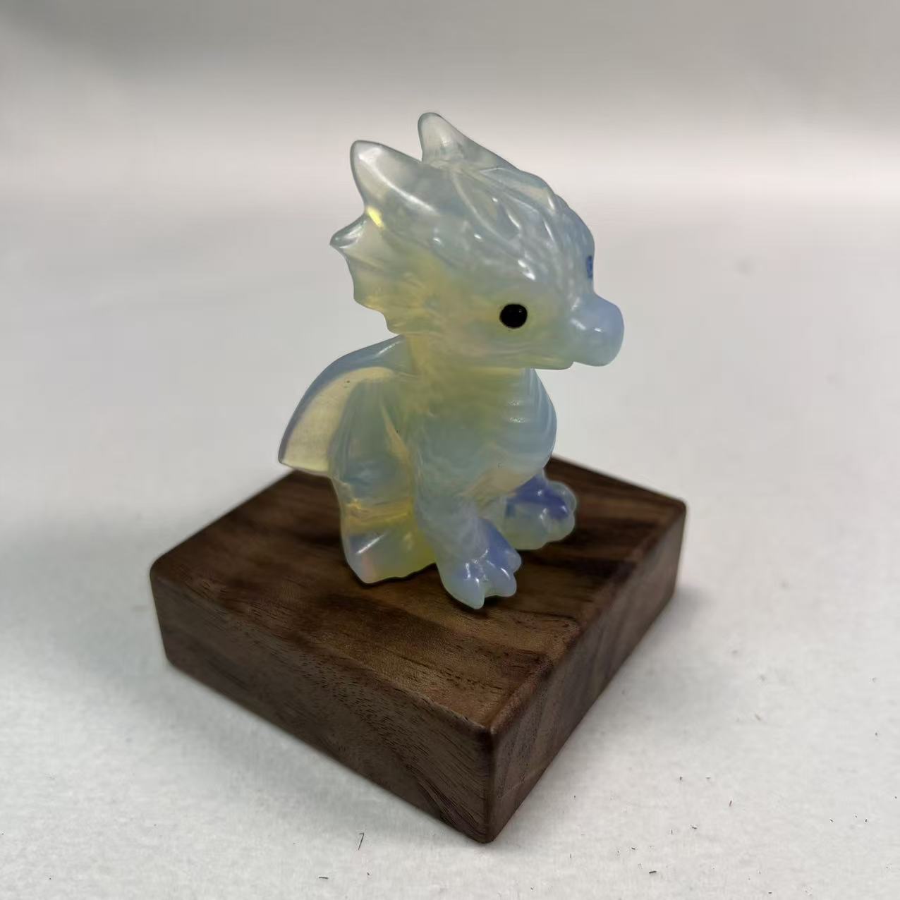 Natural Crystal Baby Dragon Carving Set, Cute Whimsical Fantasy Decor, Hand-Carved Healing Stone Ornaments, Multiple Variants Available