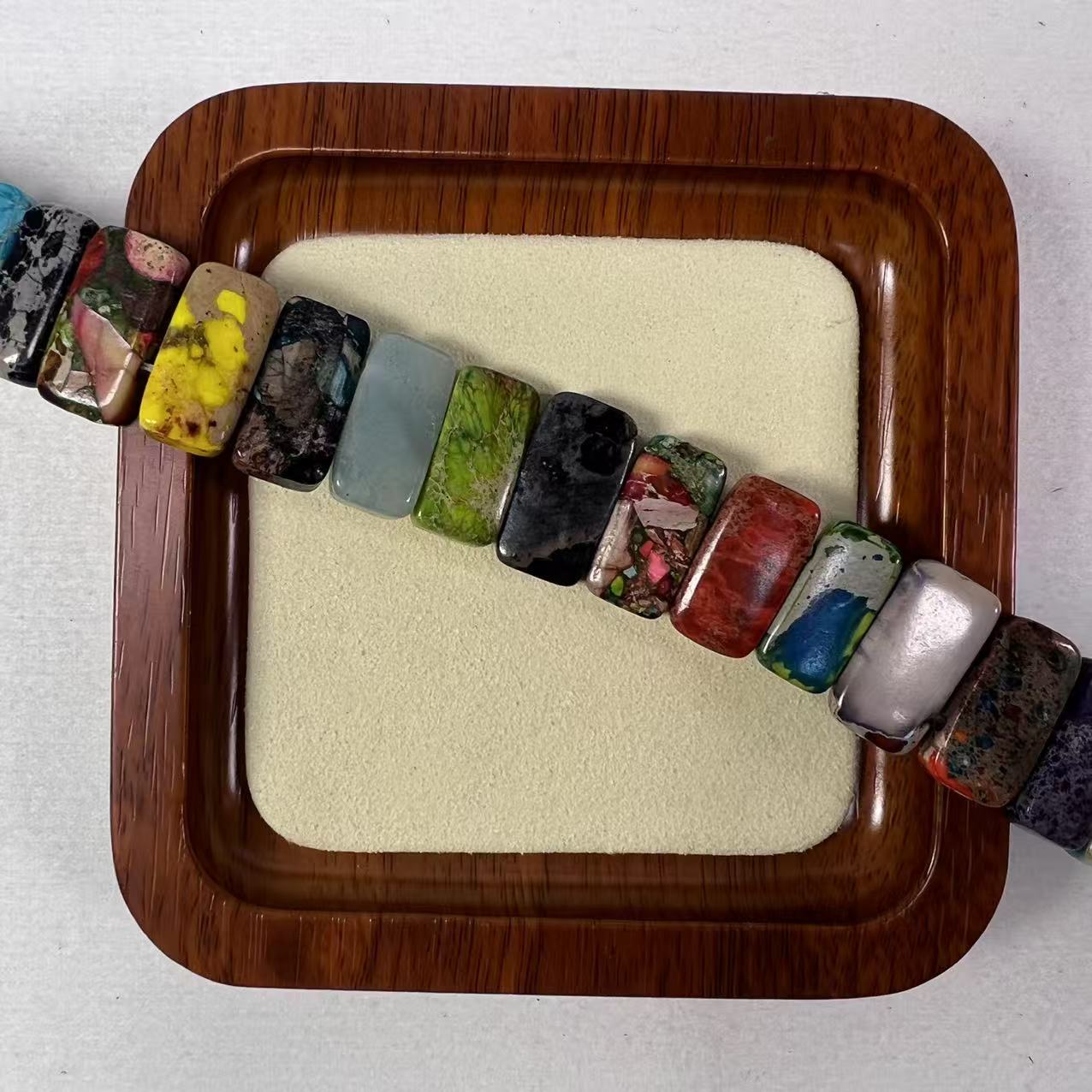 Natural Turquoise Tone Stone Beads, Boho Rectangle Loose Beads, Jewelry Making Strand