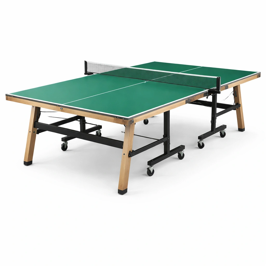 Mesa de ping-pong verde MDF y metal plegable 274x152x76 cm-Deconira