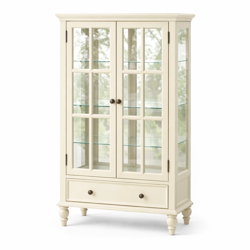 Vitrina de madera y vidrio templado 80x40x150 cm-Deconira